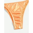 thumbnail image 3 of Women's Metallic Halter Top Two Piece Swimsuit Tie Side Triangle Bikini, 3 of 5