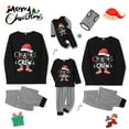 thumbnail image 5 of Hirigin Family Matching Christmas Pajamas Set Letter Stripe Hat Print Holiday Pajamas Sleepwear Dad Mom Kids PJs, 5 of 5