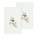 thumbnail image 2 of Authentic Hotel and Spa  Turkish Cotton Blue Bird Embroidered White 2-piece Towel Hand Set, 2 of 3