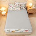 thumbnail image 4 of Homewish Watercolor Plant Mushrooms Zipper Twin Comforter Sets with Fitted Sheet and 2 Pillowcases,Botanical Fungi Zipper Bedding Set,White Red,Light Gray Reversible,4pcs, 4 of 8