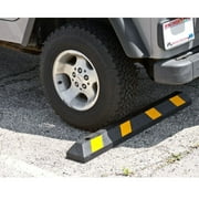 Guardian Parking Stop, 4 Foot Long Rubber Curb with Mounting Holes, Black/Yellow