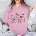 thumbnail image 5 of PVCS Womens Tops Women Mother's Day Gift Mom Flower Print Short Sleeve Round Neck Tshirt Pattern Top, 5 of 7