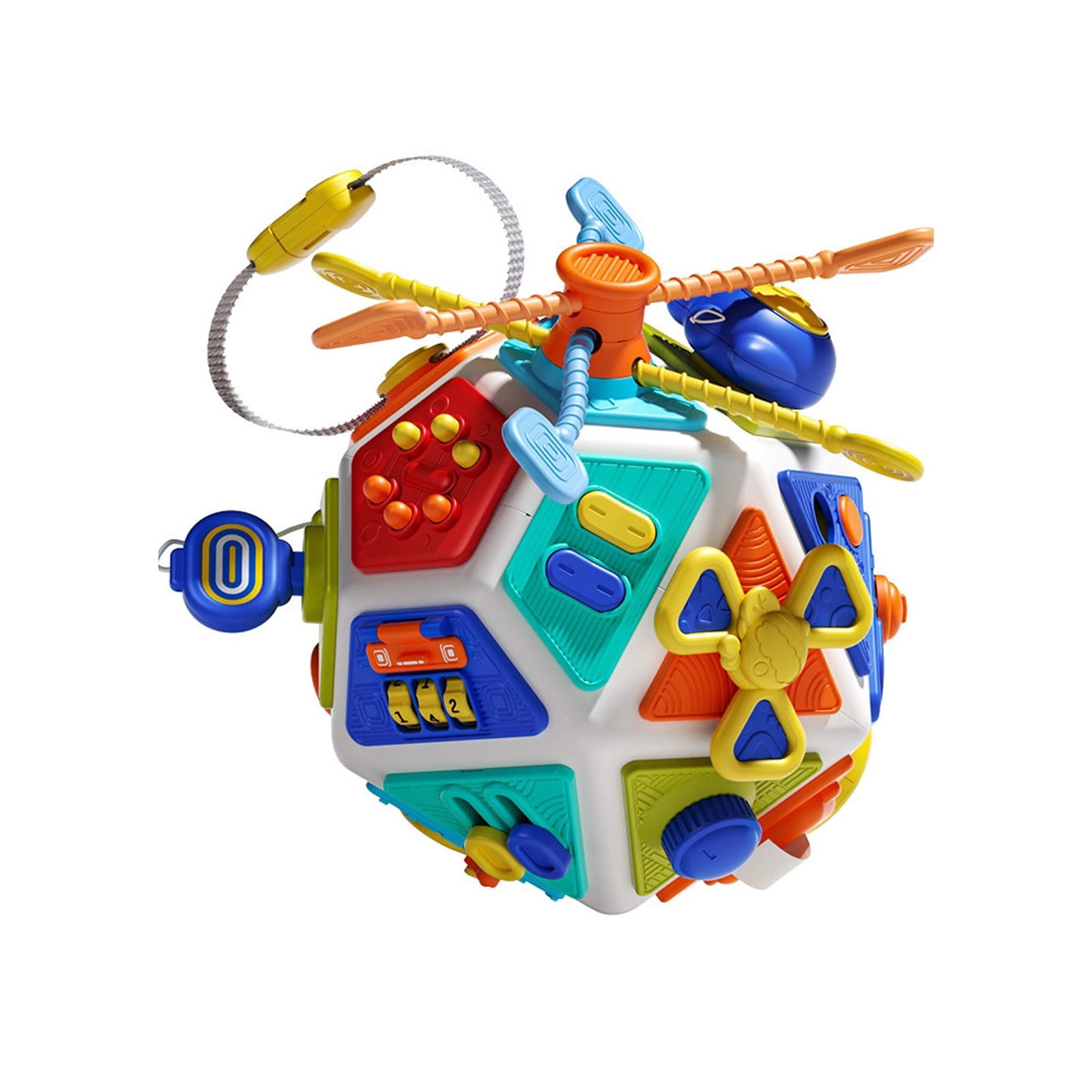 Hxlamzoo 22-Sided Sensory Polyhedral Rotating Activity Ball, Tactile Exploration Toy with Multi-Directional Spinning Mechanism,Educational Sphere for Stress Relief & Fine Motor Skills Development