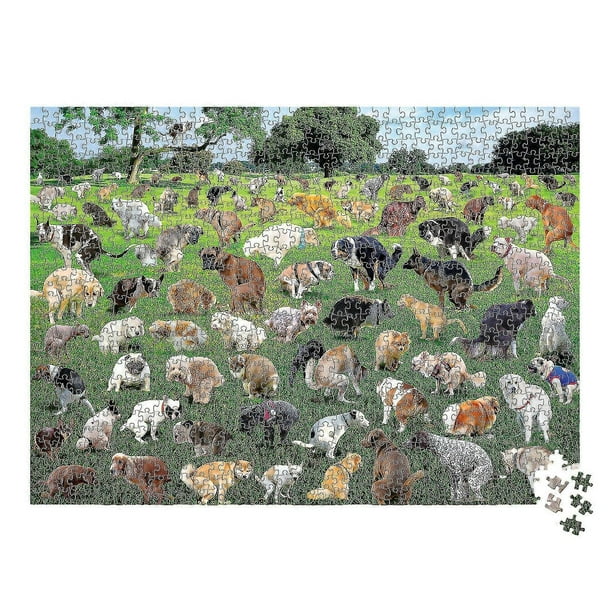 1000 Piece Puzzle, 101 Pooping Puppies Puzzle, Dogs Pooping Puzzle, Funny Holiday Christmas