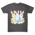 thumbnail image 4 of Ounisa T-Shirts à Manches Courtes pour Femmes Col Rond Imprimé Lapin de Pâques Tissu Doux Coupe Ample Printemps Été 2026 Mode Décontractée Quotidienne Confortable Tendance Basique Hauts P-2TG, 4 of 5