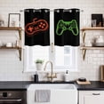 thumbnail image 2 of Game Controller Kitchen Curtains Small Short 39 Inch Length, Modern Art Gaming Handheld Black Grommet Top Bedroom Living Room Curtains, Light Filtering Cafe Curtain Drapes 2 Panels Set 55''x39'', 2 of 9