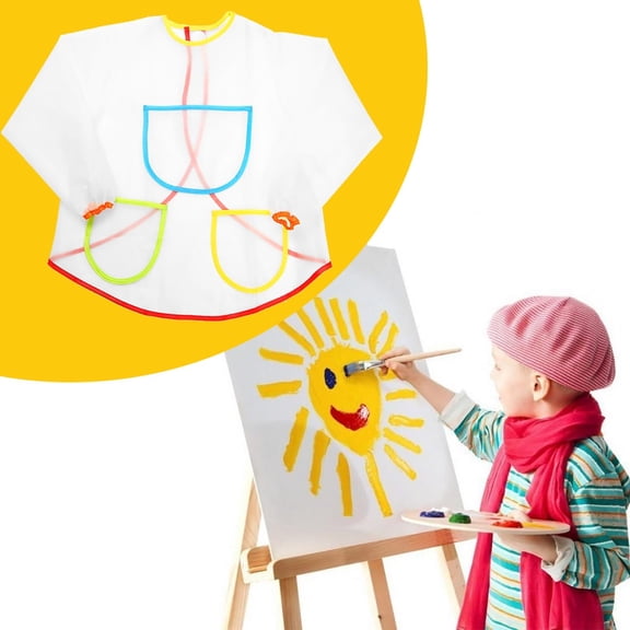 Clearance Office&Craft&Stationery under $5,Long Sleeved s Water Not Art Craft Smock Toddler Apron For DIY Painting Drawing(M Size)