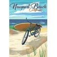 thumbnail image 3 of Newport Beach, California, Beach Cruiser on Beach (100% Cotton Canvas Reusable Tote Bag), 3 of 3
