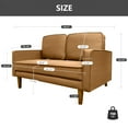 thumbnail image 4 of 50"W PU Square Arm Loveseat,Couch with Solid Wood Frame , Easy Assembly,for Guest Room, Teenager's Room, and Small Apartment,34"H x 50"W x 28"D, 4 of 8