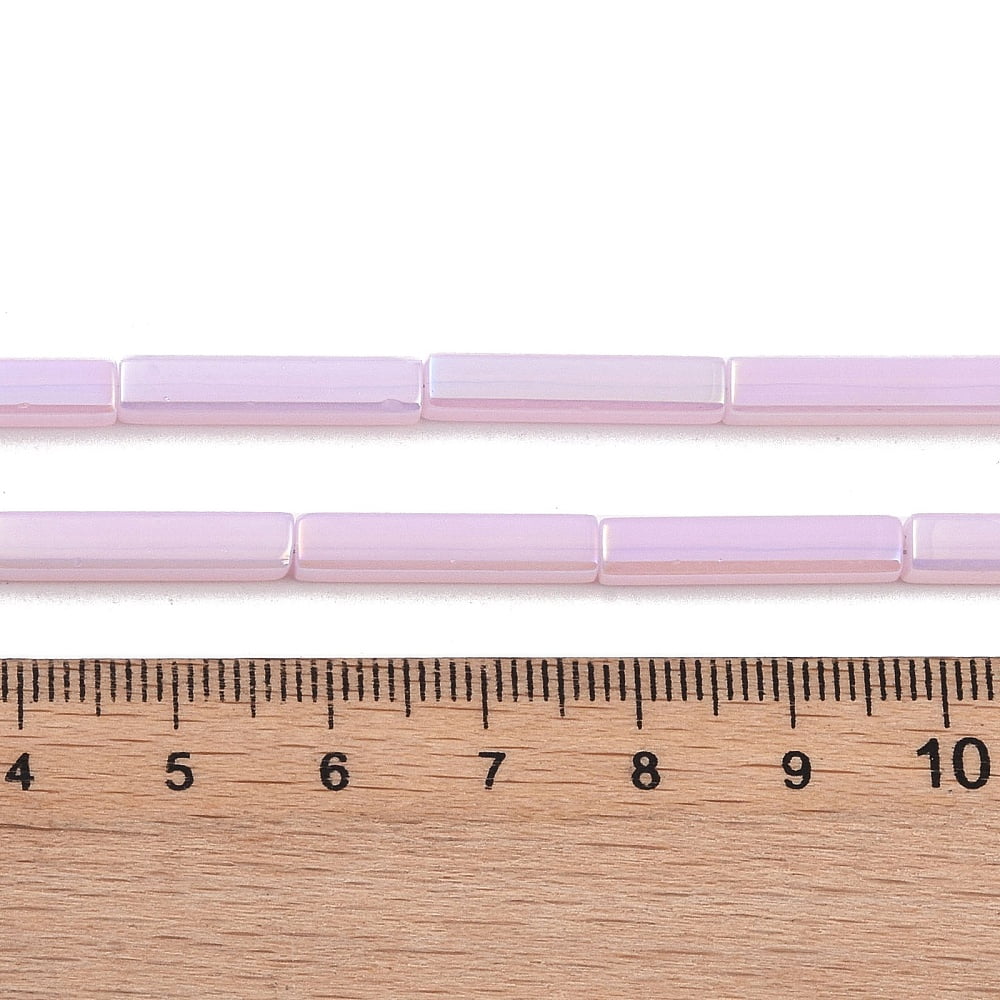 10 strand Electroplate Glass Beads Strands AB color Plated Rectangle Plum 19.5~20x3.5~4x3.5~4mm Hole: 1mm 38pcs/strand 29.13''(74cm)