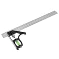 thumbnail image 1 of 300mm Stainless Steel Framing Square, 45/90 Degree Right Angle Ruler Thicken Try Square Ruler Tools with Bubble  for Carpenter Engineer, 1 of 8