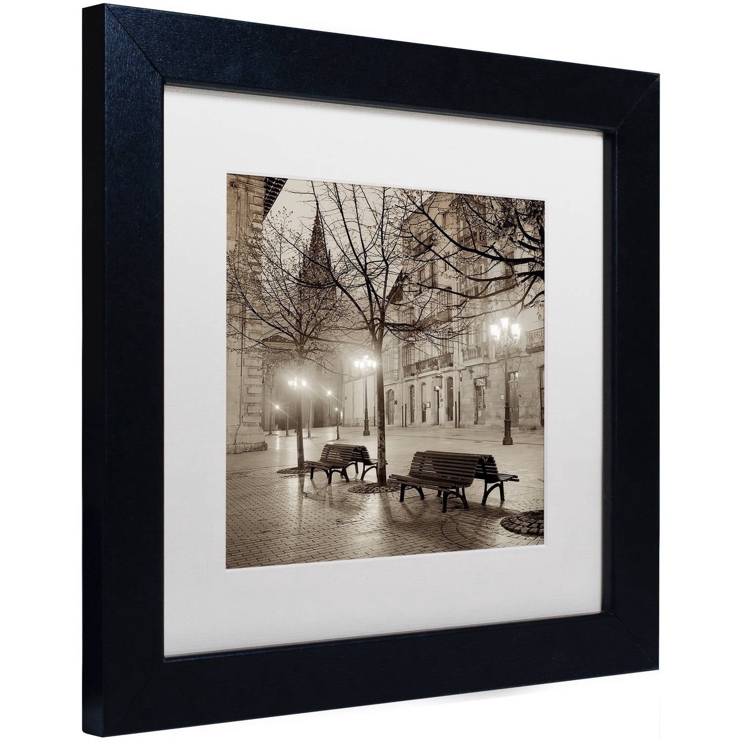 Trademark Fine Art "Oveido Cathedral Bancs II" Canvas Art by Alan Blaustein, White Matte, Black Frame