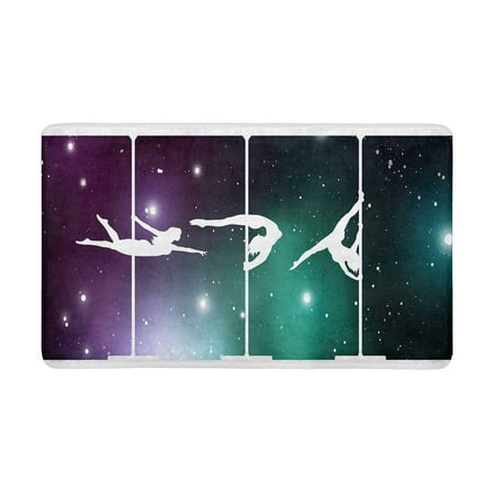 MKHERT Silhouettes of Female Pole Dancers On Galactic Space Background Doormat Rug Home Decor Floor Mat Bath Mat 30x18 (Best Female Pole Dancer)