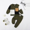 thumbnail image 2 of SILVERCELL 0-3T Toddler Baby Boy Clothes Boys Long Sleeve Crewneck Sweatshirt Pullover Pants 2Pcs Outfits Set, 2 of 8