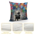 thumbnail image 4 of Orinice Balloons Graffiti Art Graphic Decorative Pillow Cover for Home Couch Living Room 20x20in, 4 of 5