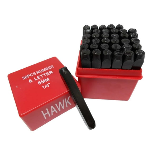 BENCH WIZARD 36 Piece 6MM Letter & Number Punch Set | Hardened Carbon Steel | 64mm Length | Perfect for Jewelers & Labeling | Storage Case Included