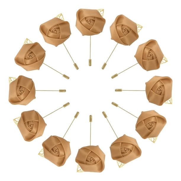 Ramilletes de Rosa Unique Bargains 12 Pcs para Hombres Ceremonia Boda Aniversario Cena Formal champagne