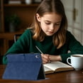 thumbnail image 6 of Allytechgroup for iPad (A16) 11th Generation 11 inch Case 2025 with Stand/Pencil Holder/Card Pockets/Magnetic Closure Smart Embossed Palm Tree PU Leather Folio Wallet Cover, [Auto Wake/Sleep], Blue, 6 of 9