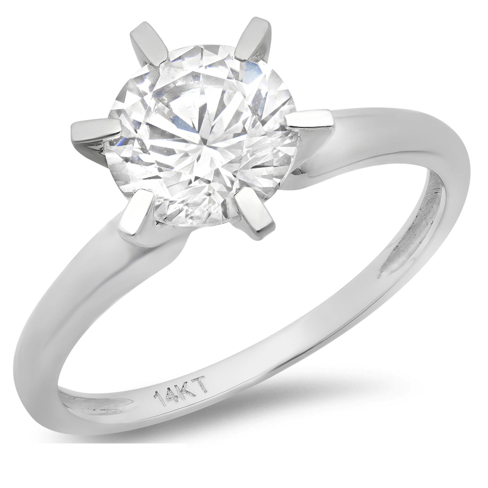 2.9ct Classic Solitaire w/ Accents Round AAA CZ Wedding Engagement Ring Size 7 
