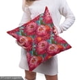 thumbnail image 5 of Ambesonne Floral Fabric by the Yard Upholstery, Peony Blossoms Bouquet Print, 2 Yards, Dark Coral Turquoise, 5 of 5