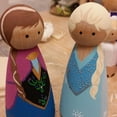 thumbnail image 4 of Juego de 20 adornos de madera lijada sin pintar con forma de persona para fiestas, bodas y muñecos de clavija, 4 of 9
