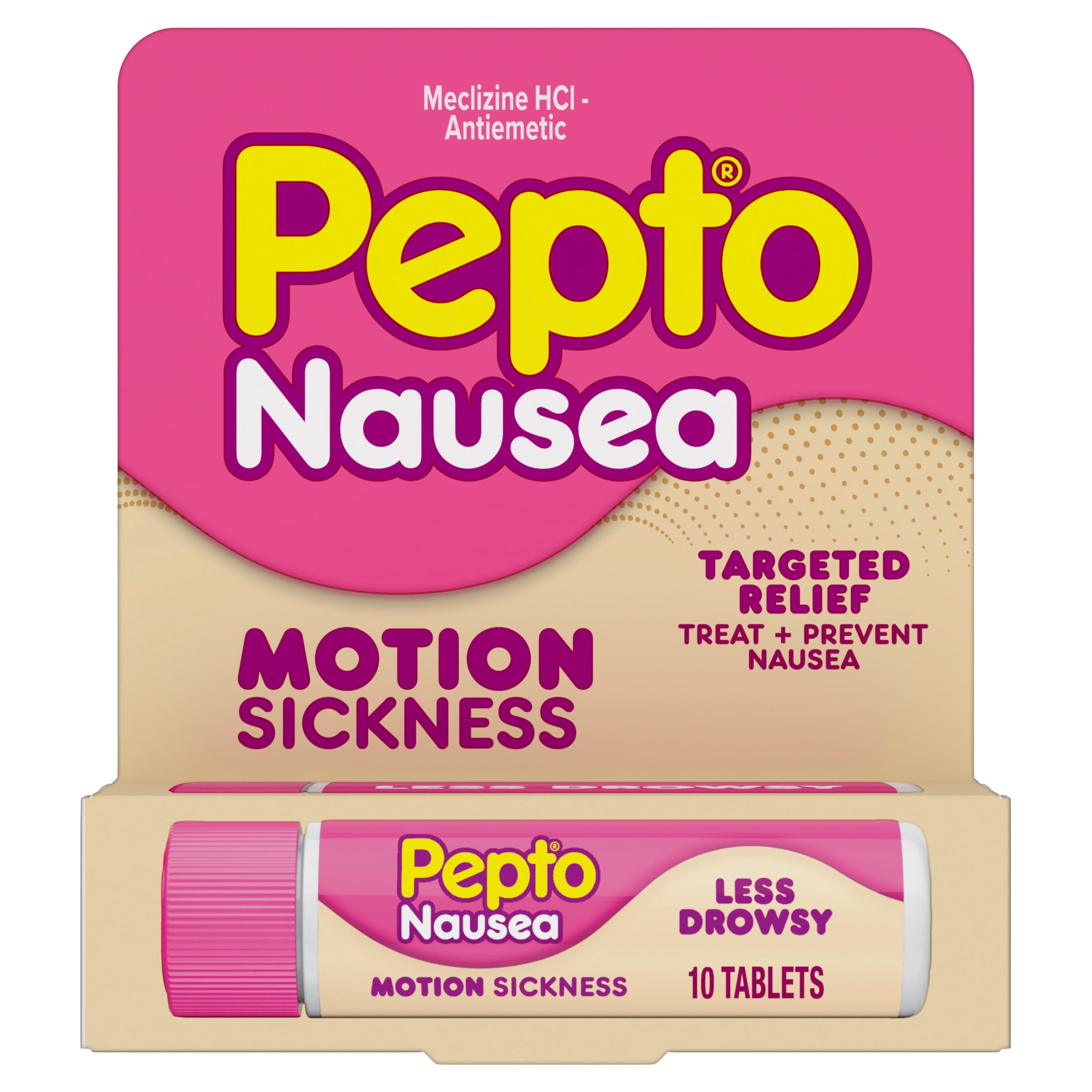Pepto Nausea Motion Sickness, Treats And Prevents Nausea, Motion Sickness, 10 Count