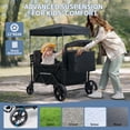 thumbnail image 5 of MOONCOOL 4 Seater Stroller Wagon, Quad Stroller Wagon for 4 Kids, Push Pull Collapsible Toddler Wagon Stroller with Canopy, Convertible Seats, 5-Point Harnesses, Snake Tray, 5 of 5