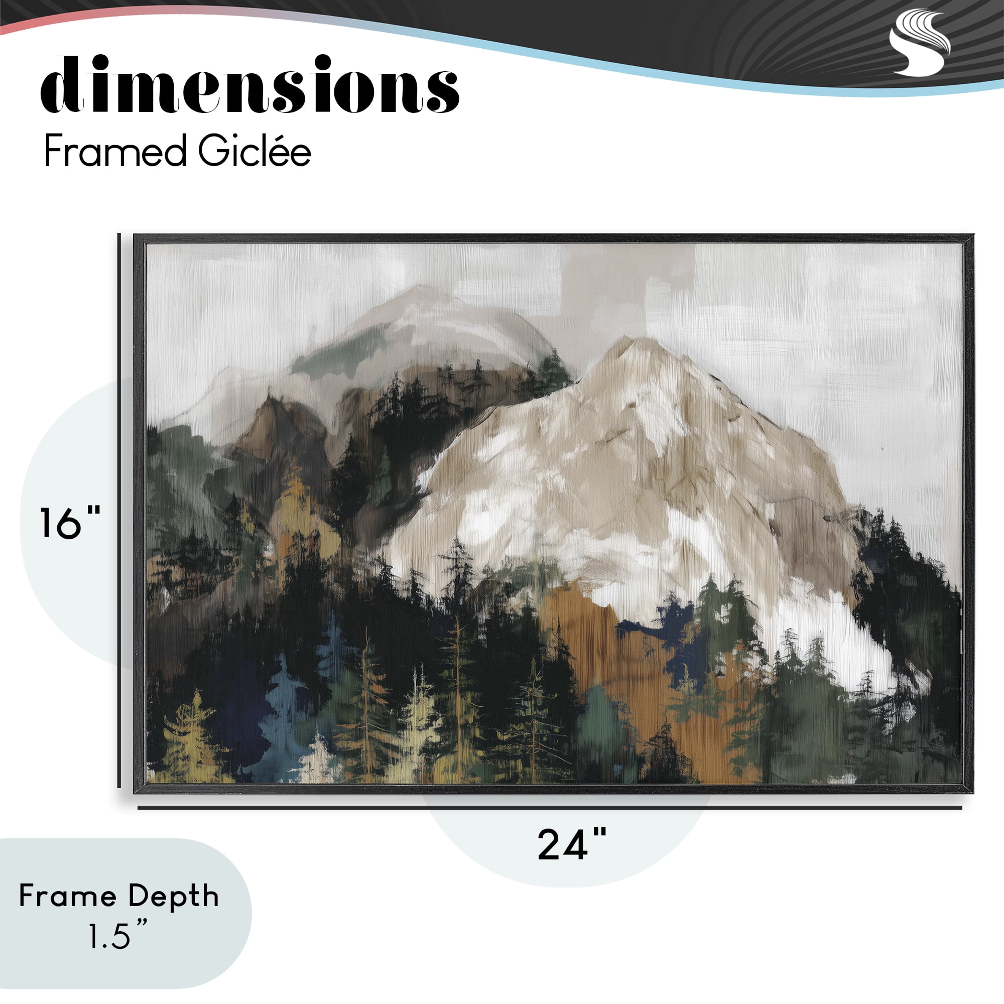 Stupell Industries Rugged Mountain Peaks Black Framed Giclee Art, design by Chromatic Storm Studio
