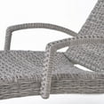 thumbnail image 4 of Keira Outdoor Armed Aluminum Framed Wicker Chaise Lounge, Set of 2, Gray, 4 of 10