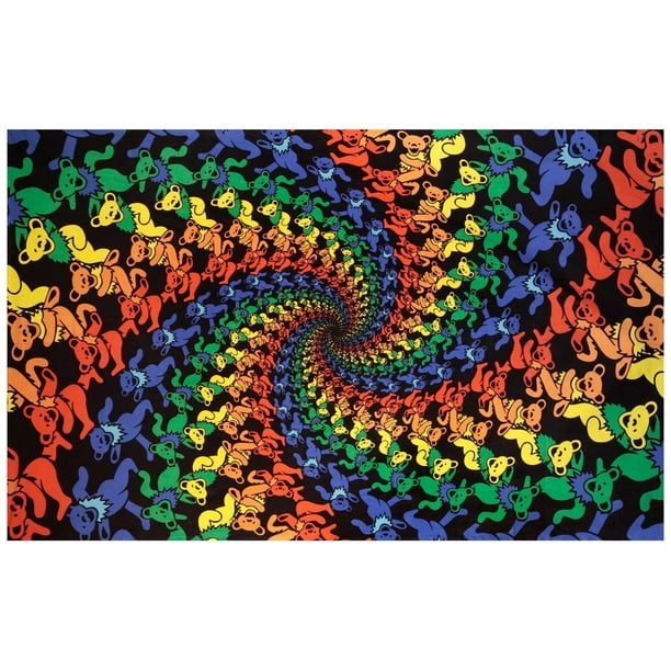 Grateful Dead 3d Dancing Bears Spiral Tapestry Tablecloth Wall Art Beach Sheet Huge 60x90 Inches Amazing Effects 100 Cotton By Sunshine Joy Com - Grateful Dead Wall Art Grateful Dead 3d Dancing Bears Spiral Tapestry Tablecloth Wall Art Beach Sheet Huge 60x90 Inches Amazing Effects 100 Cotton By Sunshine Joy Com - Grateful Dead Wall Art