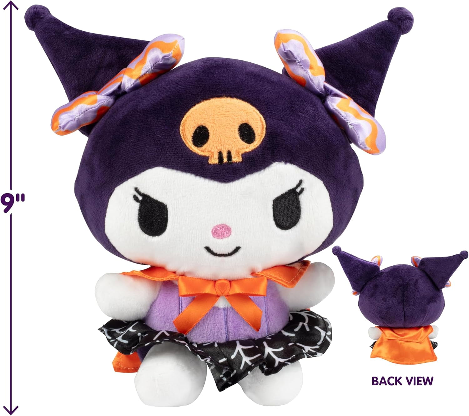 Hello Kitty and Friends 8" Kuromi Goth Plush - Officially Licensed Sanrio - Collectible Cute Soft Stuffed Animal Toy Figure - Gift for Kids, Girls, Boys - 2+