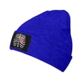 thumbnail image 2 of LNWH Knitted Acrylic Hat, Ribs Heart Print Art Pattern Winter Beanie Hat for Cold Weather, Blue, 2 of 4
