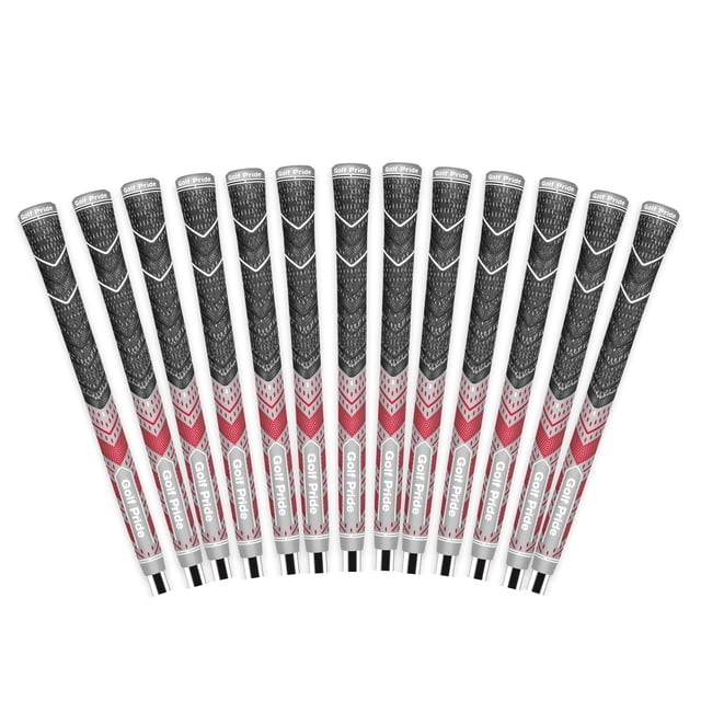 Empuñadura de golf híbrida Golf Pride MCC Plus4, paquete de 13, gris/rojo