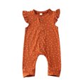 thumbnail image 1 of xiaxaixu Baby Summer Rompers, O-Neck Ruffle Sleeves Button Open Jumpsuits, 1 of 10
