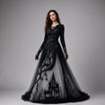 thumbnail image 5 of Witch Gothic Renaissance Dress for Women, Victorian Medieval Cosplay Costume, Vintage Halloween Dress for Cosplay Party, 5 of 6