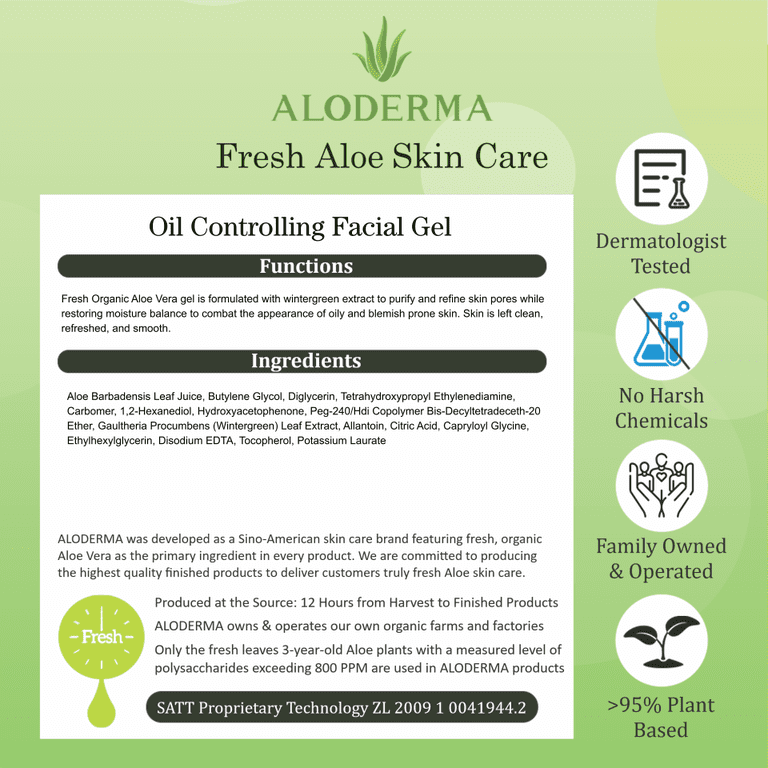 Aloderma Pure Skin Clearing Aloe Gel, Acne & Blemish Treatment, 91%  Organic, Non-Drying, 2.8 oz - Walmart.com