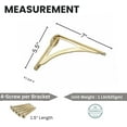 thumbnail image 4 of STYLENT DECOR Decorative Brass Shelf Bracket, Heavy Duty and Antique Shelf Bracket for Shelving Modern L Shaped Design (Pack of 1) (Brass Brushed, 7 Inches), 4 of 7