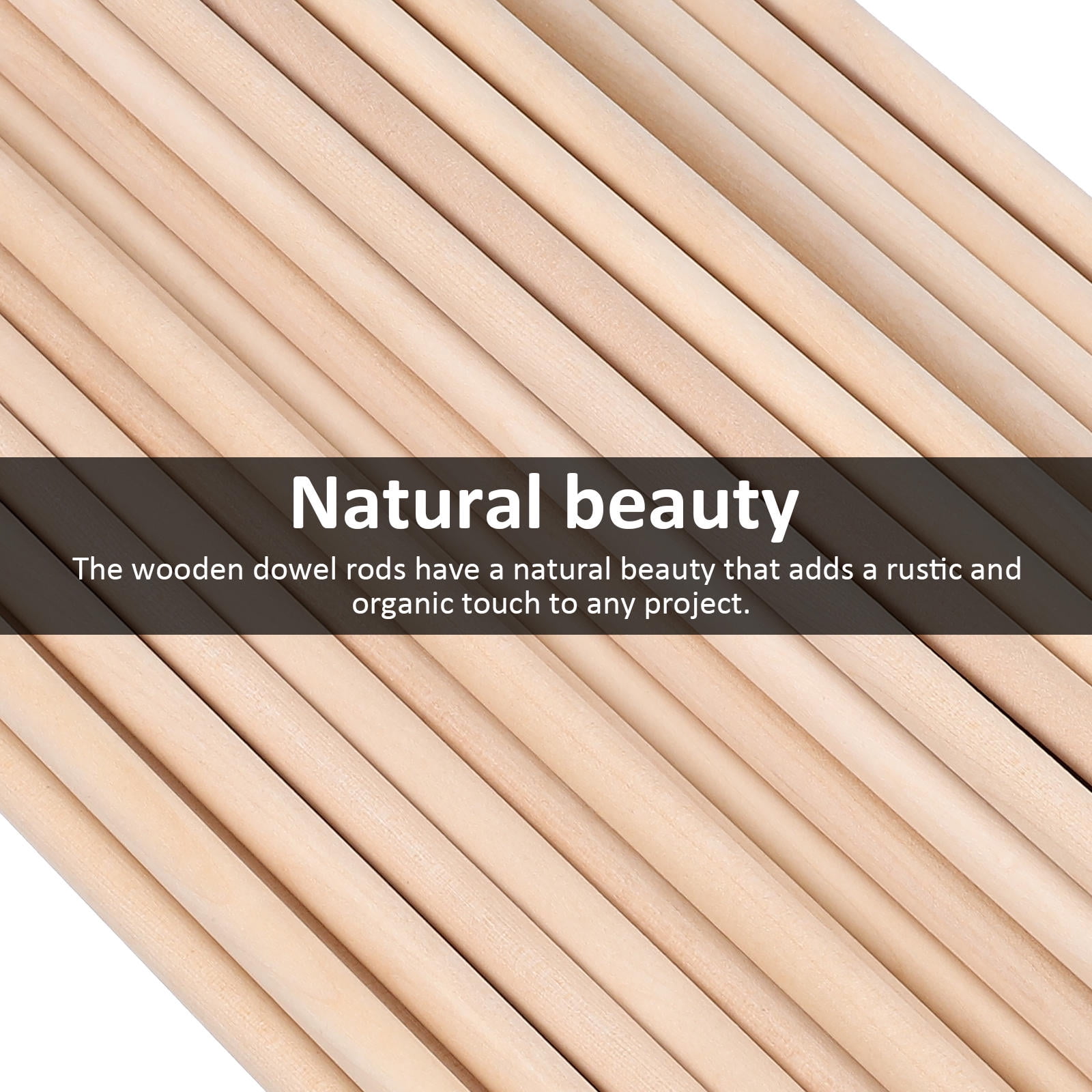 AURARMLET 50Pcs Wood Round Sticks Unfinished Hardwood Dowels for Versatile Craft Projects