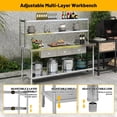 thumbnail image 5 of 72"x24" Stainless Steel Table with Overshelves & 3 Drawers, Commercial Kitchen Prep & Work Table, 4-Tier Metal Table Worktable Workstation, 1460 lbs Total Capacity, 5 of 7