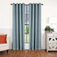thumbnail image 5 of Superior Linen Blackout Curtains Set of 2, Grommet Header Curtain Panel Pair, Teal, 52"W x 84"L, 5 of 8