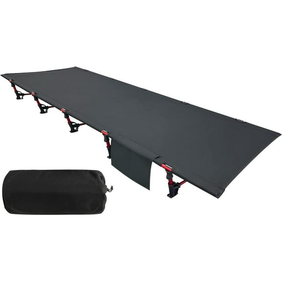 Portable Camping Cot Sleeping Cot Ultralight Backpacking Cot Bed for Outdoor Hiking Travel Beach Mountaineering (Black)