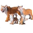 thumbnail image 1 of Figura de tigre realista de plástico, conjunto de familia de tigres, conjunto de figuras de animales salvajes para coleccionar, accesorio educativo científico, decoración de escritorio, paquete de 4, 1 of 5