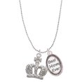 thumbnail image 1 of Delight Jewelry Silvertone Crown with AB Crystal Best Mom Ever Charm Necklace, 1 of 4