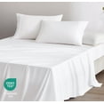 thumbnail image 3 of Chezmoi Collection 4-Piece Stone Washed Queen Sheet Set, Rayon Derived from Bamboo & Polyester Blended, Breathable & Cooling 15-Inches Deep Pocket Sheets & Pillowcases Set, White, 3 of 9