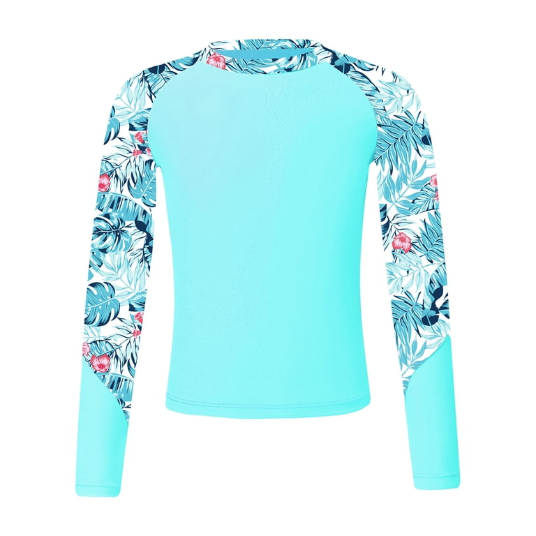 YEAHDOR Kids Girls 2 Pieces Swimsuit Rashguard Long Sleeve