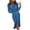 Blue, variant on Fesfesfes Women Gowns Spring And Autumn V-Neck Bronzing Long-Sleeved Mid-Skirt Dress Skirt Slit Slim Dress
