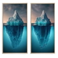 thumbnail image 2 of Designart "Half-Submerged Iceberg in Aquatic World I" Coastal Framed Wall Art Set Of 2 - Traditional Blue Gallery Wall Frame Set For Home Decor, 2 of 6