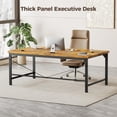 thumbnail image 3 of unbranded 40 Inch Computer Desk, 1" Thick Modern Simple Study Writing Table, Heavy Duty Industrial Office Desk for Home Bedroom Workstation, Dark Brown, 3 of 18