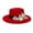 Red, variant on Beach Hats for Women Unisex Retro Floral Jewelry Style Wide Brim Party Hat Grey One Size