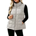 thumbnail image 5 of Edvintorg Women's Winter Waistcoat Sleeveless Zip up Puffer Jacket Lightweight Padded Vest with Pockets Fall Outerwear, 5 of 6
